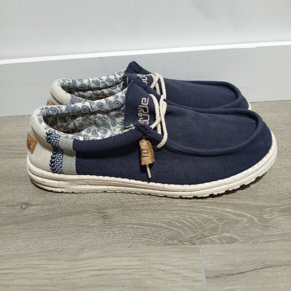 Hey Dude Navy Blue Loafers - Picture 1 of 7